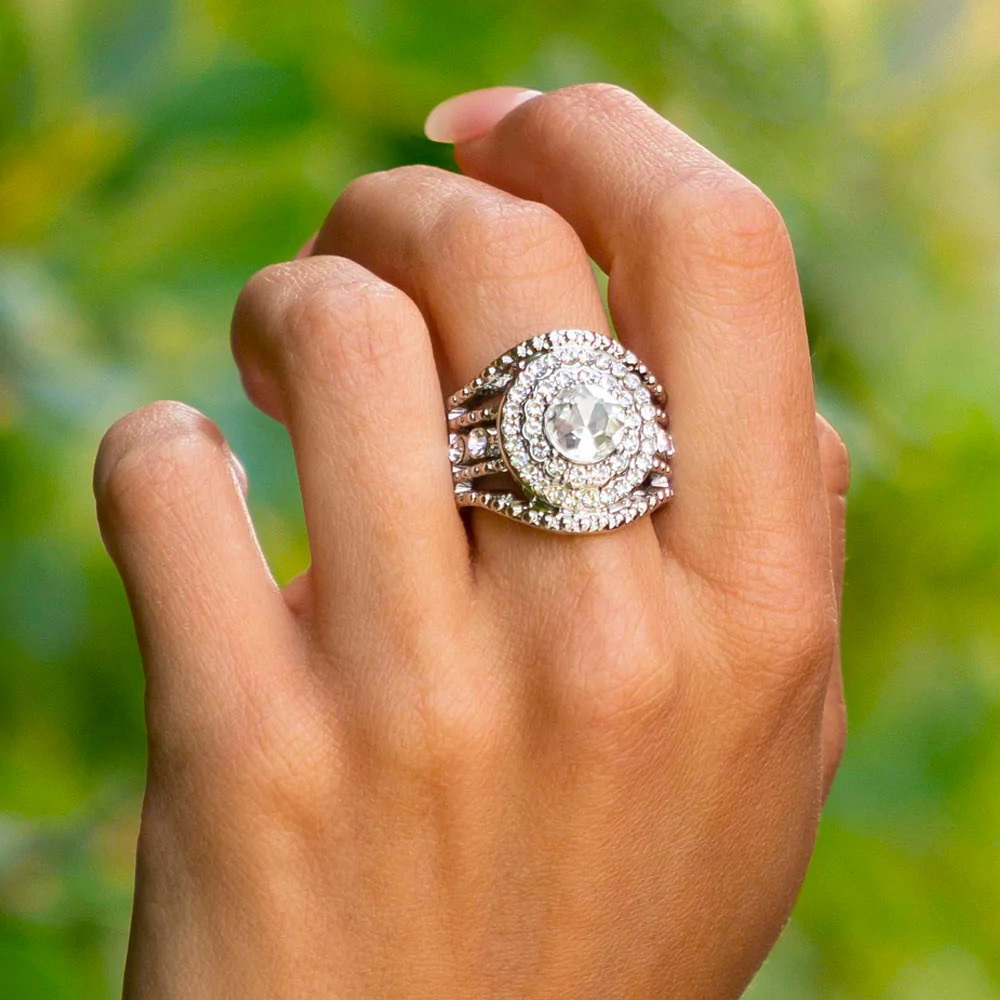 Understated Drama - white - Paparazzi ring